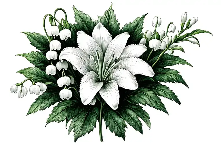 Lily Of The Valley And Larkspur