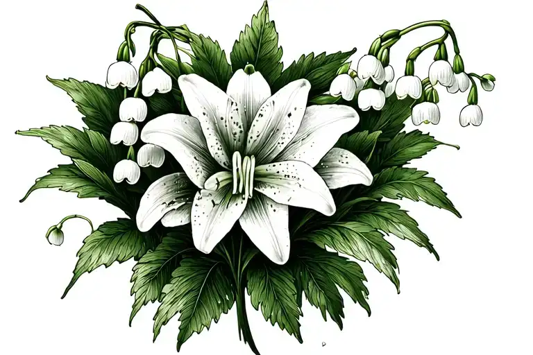 Lily Of The Valley And Larkspur