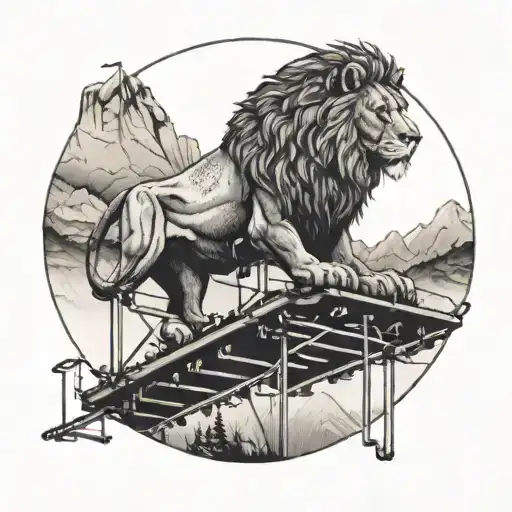 A Lion Perched On A Ski Lift Overlooking The Ocean