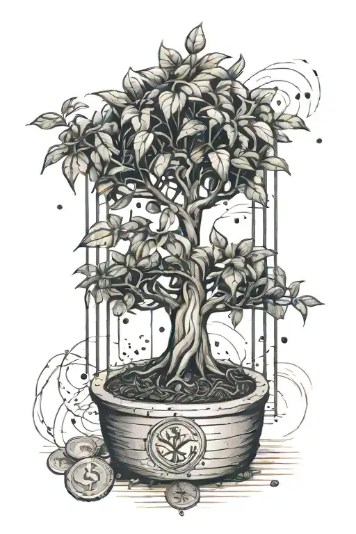 A Money Tree Growing Out Of A Prison Cell