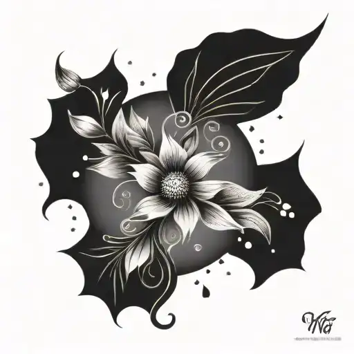 Virgo Zodiac Sign Tattoo Design Combining Elements