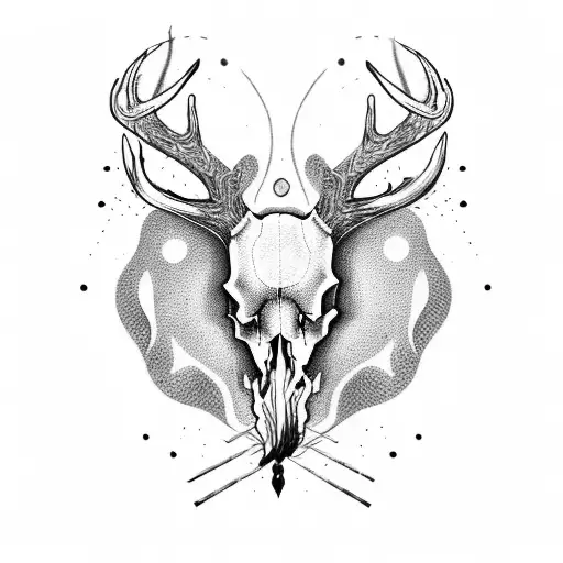 Deer Skull With Flames