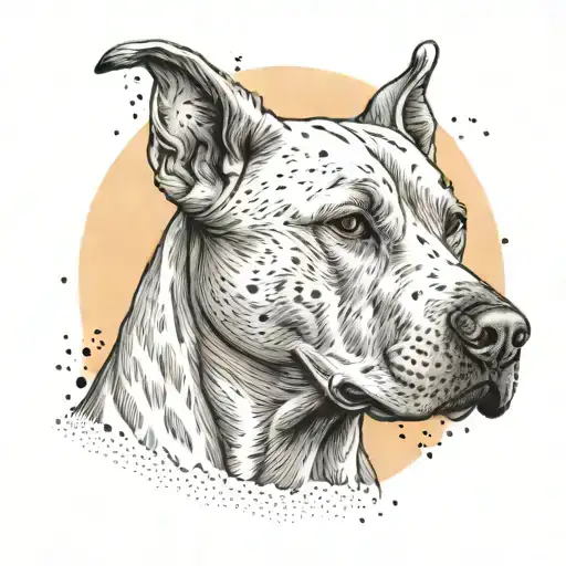 A Portrait Of A Dogo Argentino With A Sunset Background