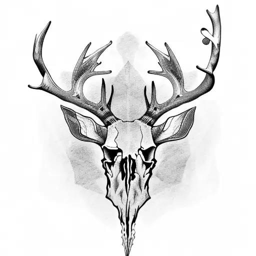 Oak Leaves Deer Skull Philosopher Warrior