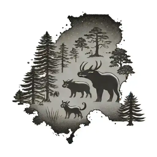 A Wisconsin State Outline With A Family Of Pokemon Inside