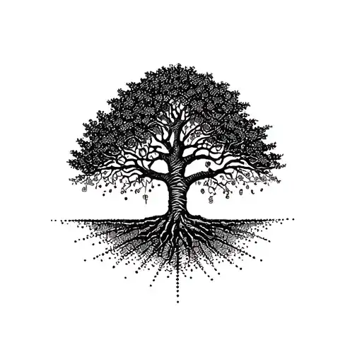 Tree With Dna With Egyptia Mythology Of Rebirt And Eternity And My Three Sons