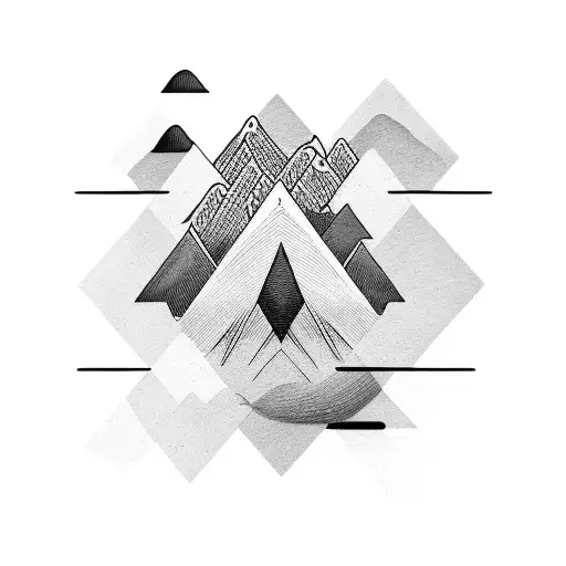 Minimalist Line Tattoo With Horizon And The Horizon Is Being Painted By Mininalist Brush