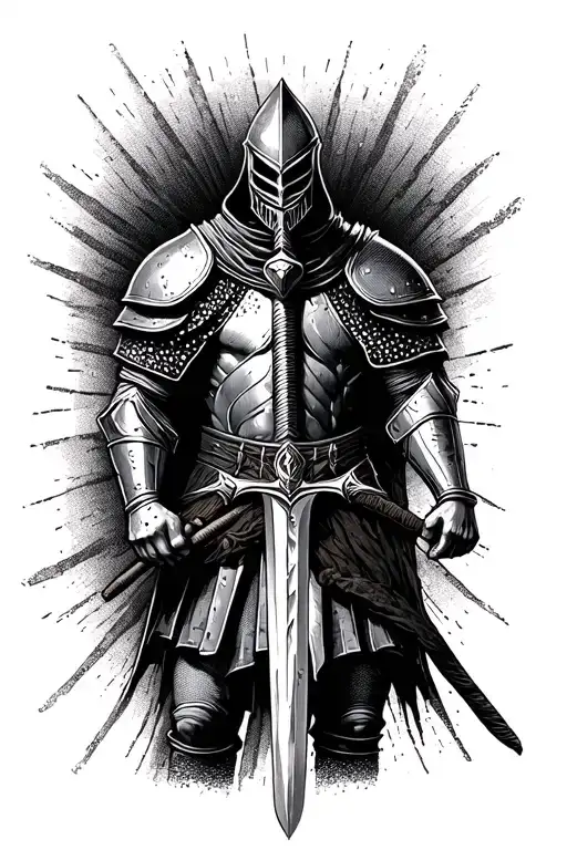 Knight Holding A Sword