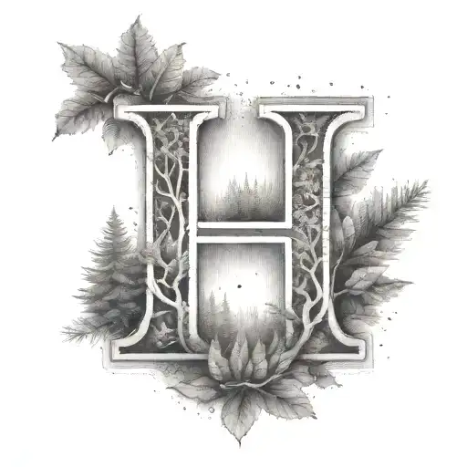 The Letter H With Forest Inside