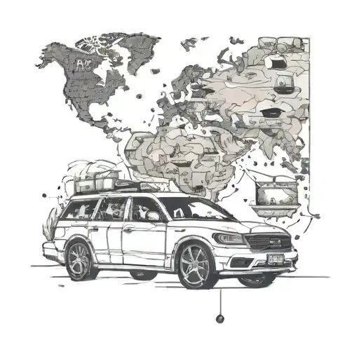 An Adventurous Road Trip Map With Coffee Cup Landmarks