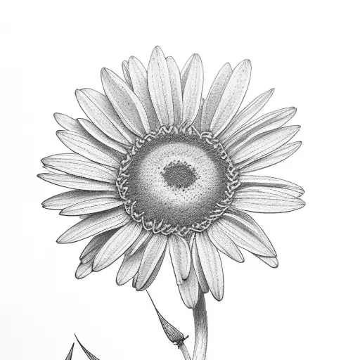 Daisy With The Stem Forming An F