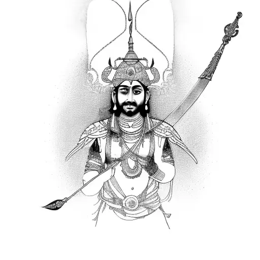 Maharabatha Character Arjuna With Bow And Arrow