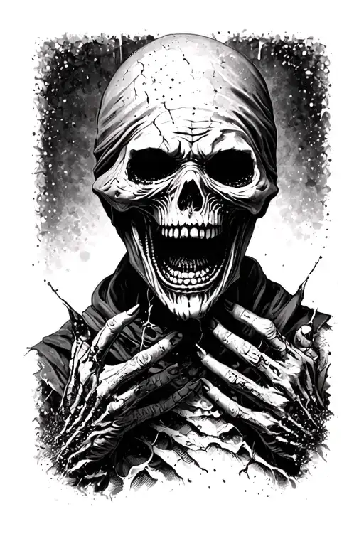 Grim Reaper Ripping Skin Off Their Face As They Cry