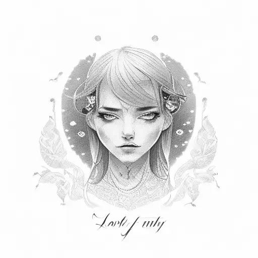 A Portrait Of A Loved One With Their Name Written In Delicate Script