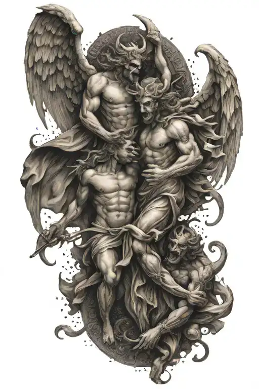 Angel And Demons Fighting
