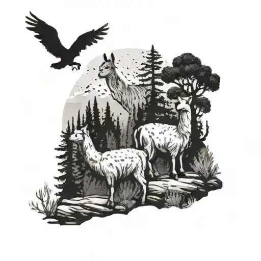 A Manager Leading A Group Of Llamas On A Hiking Expedition Through A Dense Forest