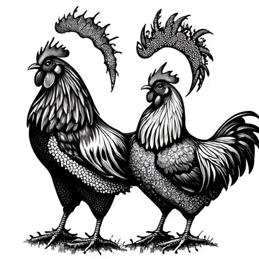 Rooster And Hen Love