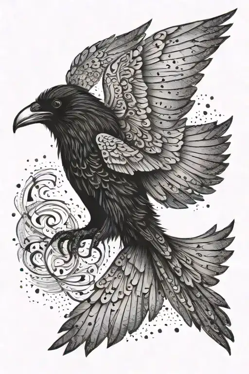 Raven Flying
