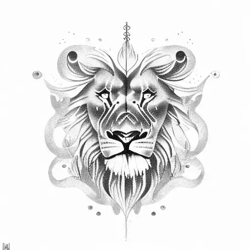 Ship Sailing In Ocean Behind Lion Face