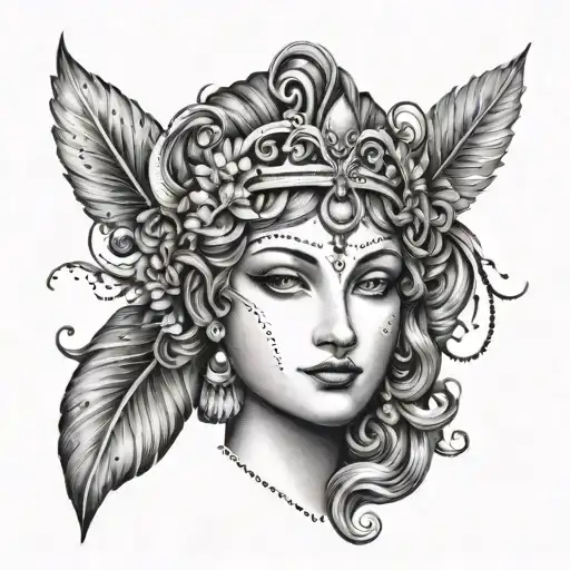 Goddess Hera Face On