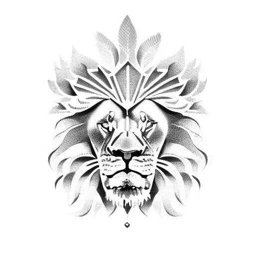 Lion With Laurel Wreath After