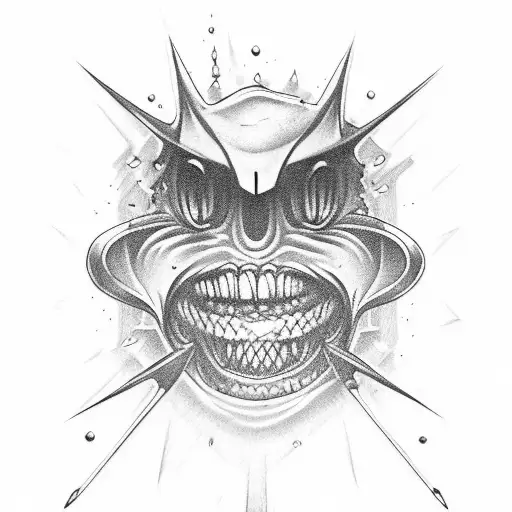 Hand Shark Teeth Tattoo With Details