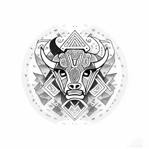 Mayan Constellation With Buffalo