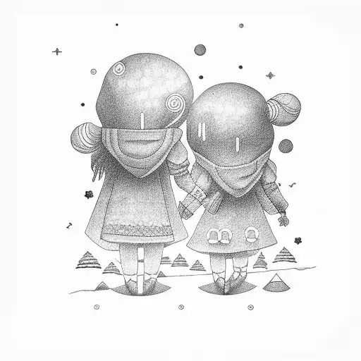 Husbent Wife And Daughter Holding Hands In The Mountains