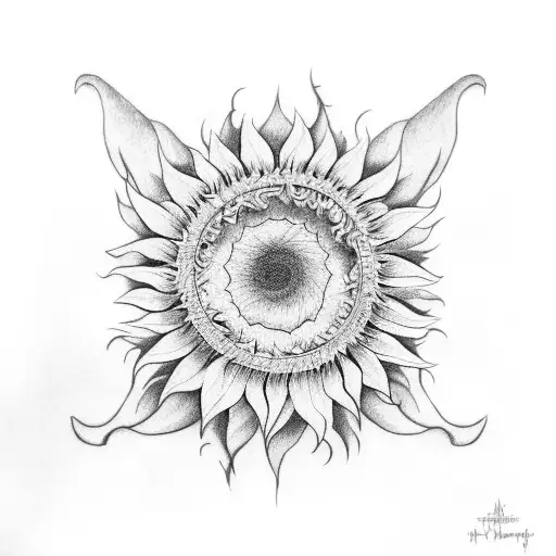 Sunflowers And Dragon