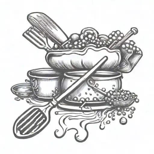 A Chef Hat With Kitchen Utensils Forming Musical Instruments