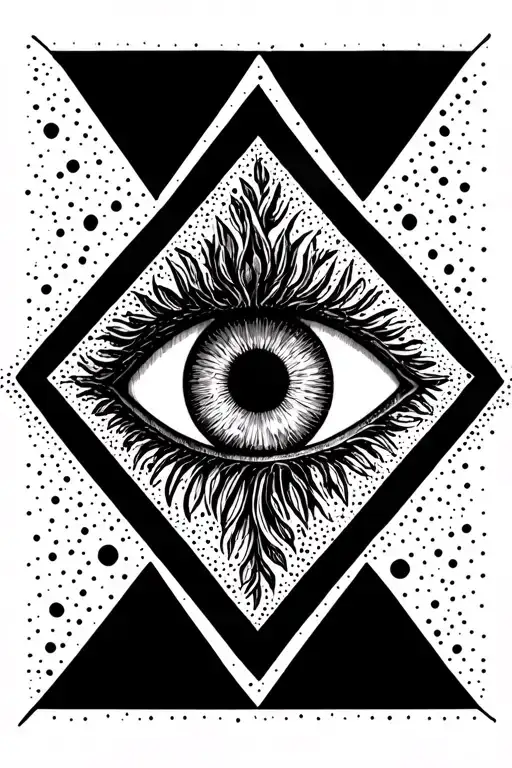 Siberian Iris Superimposed Over Diamond Or Kite Shape Stylized With Dots