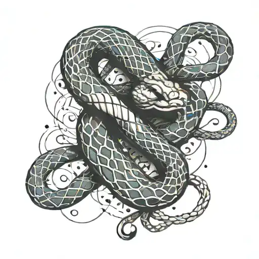 A Snake Wrapped Around A Stethoscope With Musical Notes Intertwined