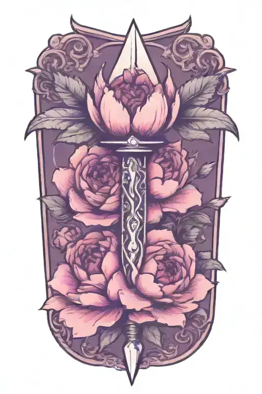Traditional Dagger With Peony Flower