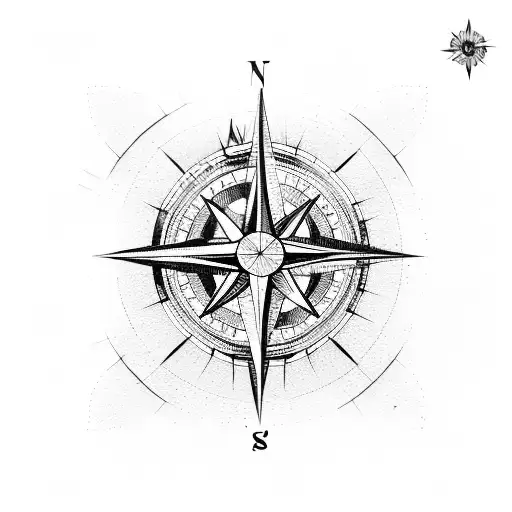 Compass With Lines Of It Longer