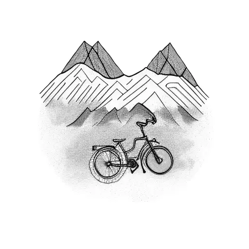 Bike Infront Mountain In Background
