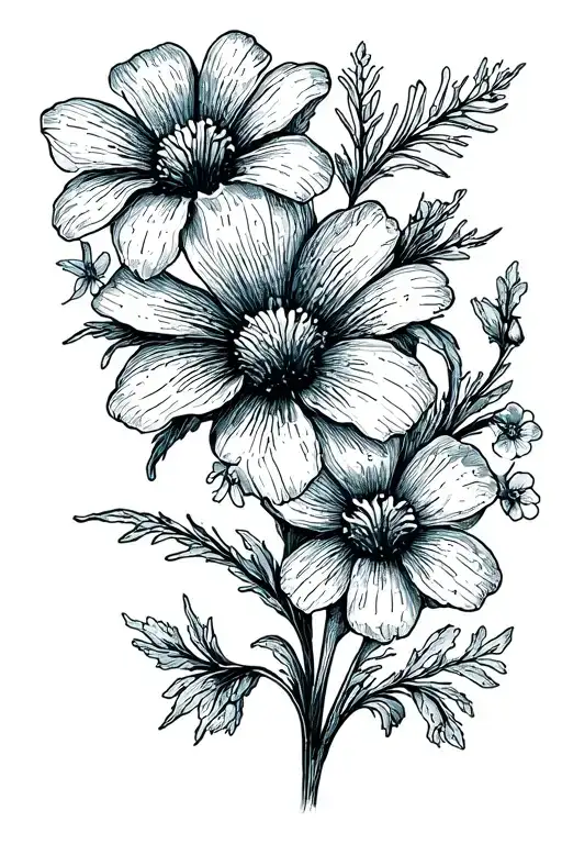 Golf Tee And Forget Me Not Flower Dad In Script