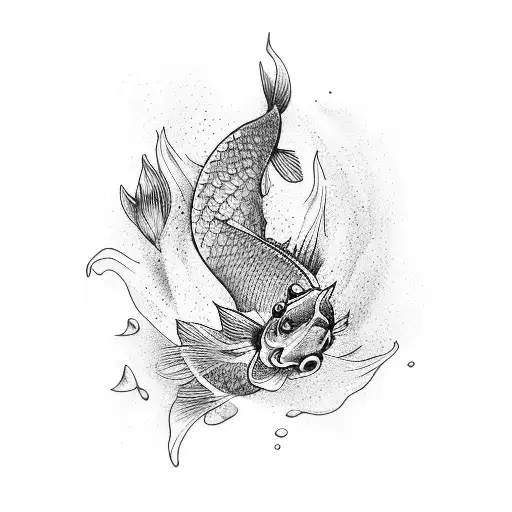 Water Koi Fish And Lord Buddha