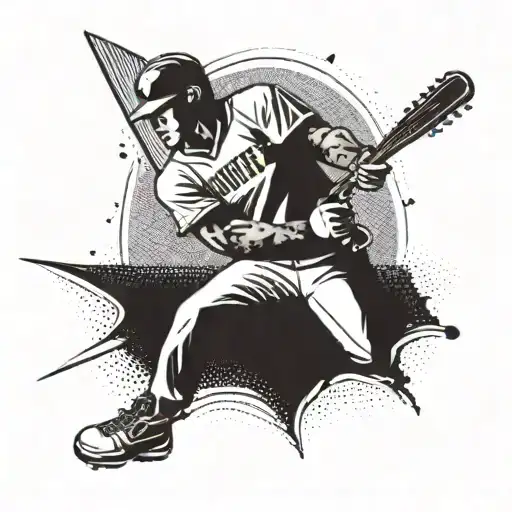 A Camera Shutter Opening To Reveal A Baseball Player Swinging A Guitar Like A Bat