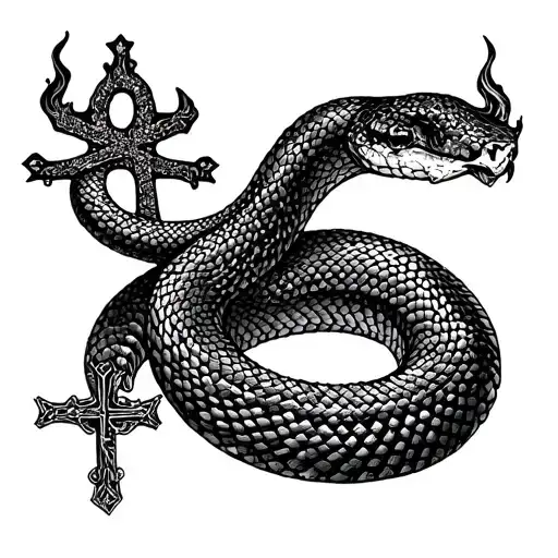 Orthodox Snake And Cross Flame