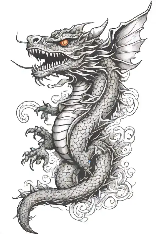 A Videogame Controller Morphing Into A Japanese Dragon