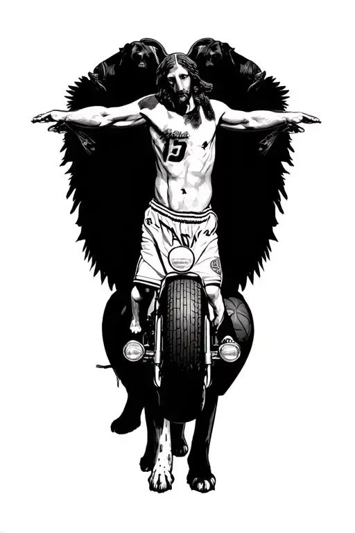 Dogs And Motorcycle And Basketball And Jesus Christ