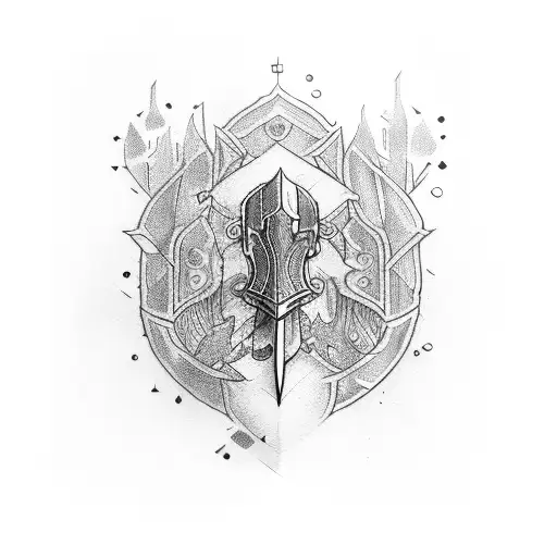 Stickman Wearing Sword And Shield