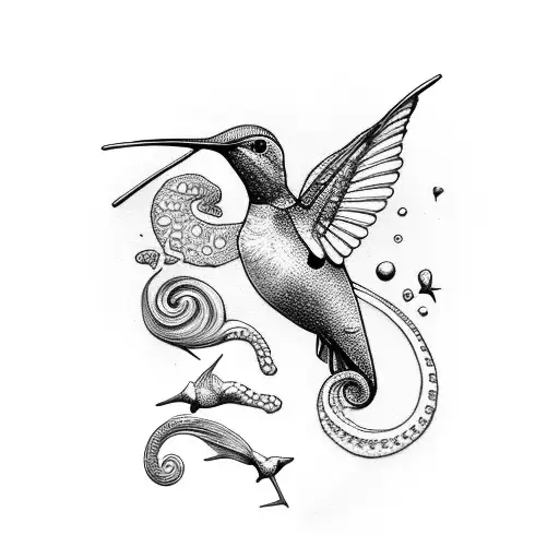 Hummingbird And Seahorse