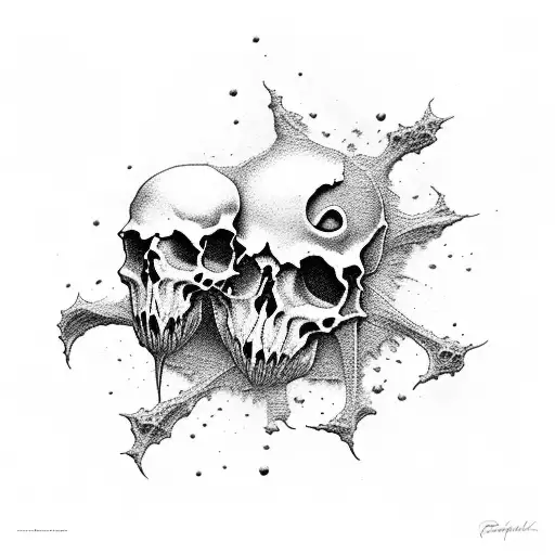 Beksinski Creature Skull Bones