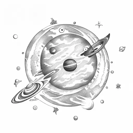 Space Planets And Ocean Creatures