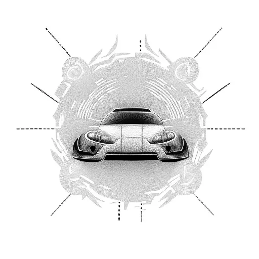 A Pixelated Car Drifting Through A Musical Staff