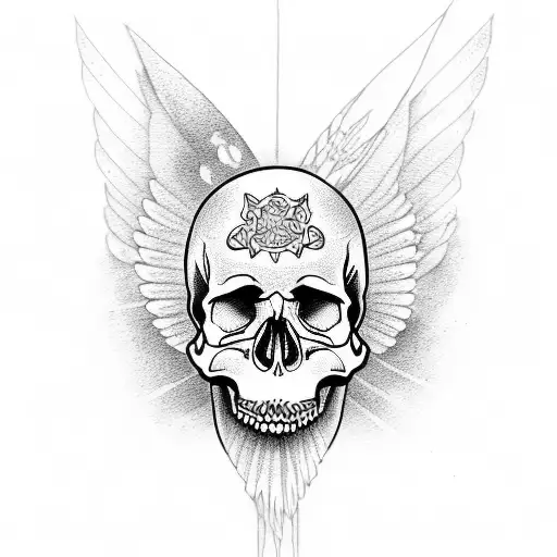 Skull With Angels