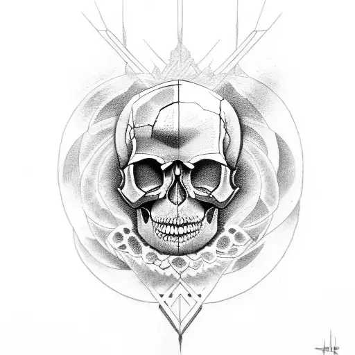 Ancient God And Skull