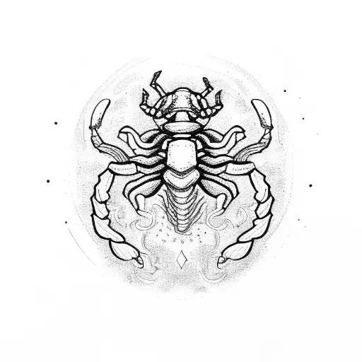 Scorpio Zodiac Surrounded By Water