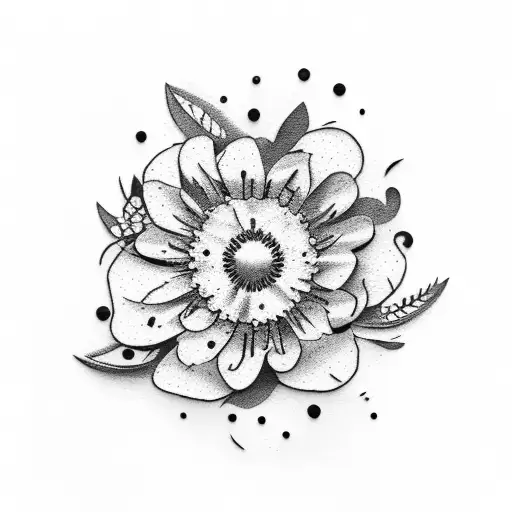 Acoustic Guitar With Olive Leaves And An Aster Flower